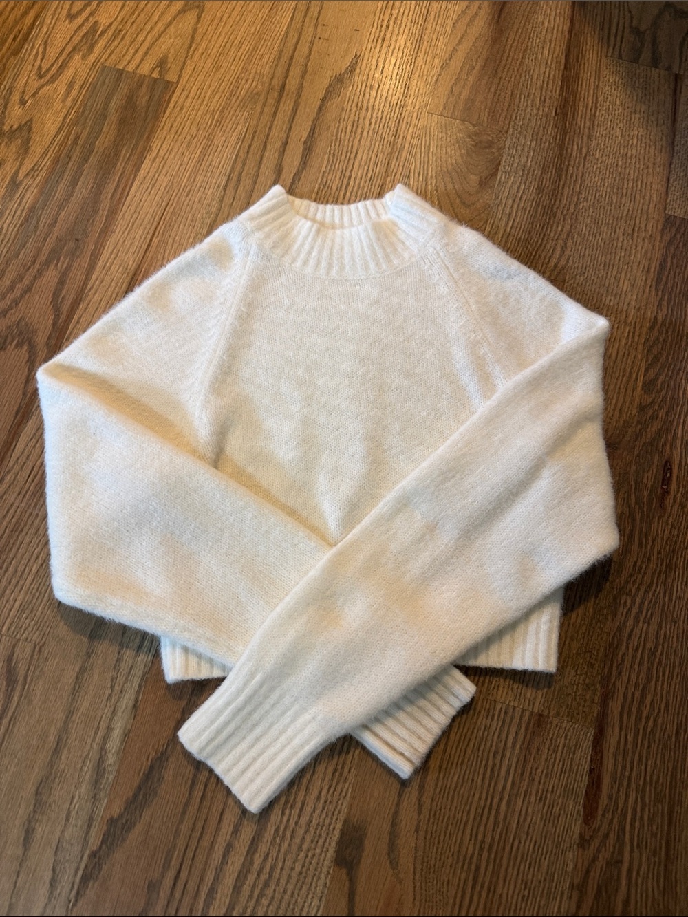 Urban Outfitters White Cropped Turtleneck Sweater